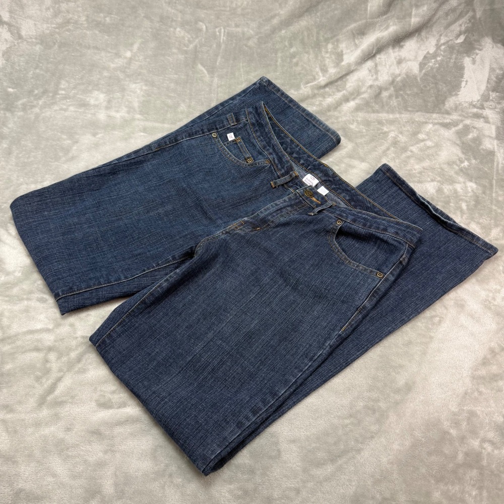 Bobbie Brooks Flare Leg Jeans Womens Size 12 Dark Wash Denim Y2K Style - Picture 1 of 11